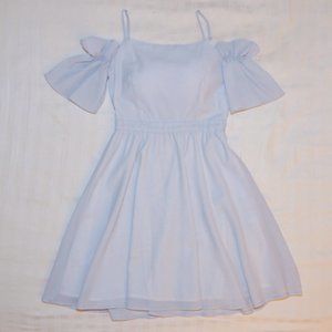 Super Cute Off-Shoulder Mini Dress in Baby Blue